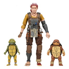 NECA Tortues Ninja (The Last Ronin The Lost Years) figurine Synja Grammy April avec Baby Yi & Moja 18 cm
