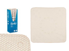 Berilo Tapis de Bain Antidérapant en Caoutchouc Beige 53 x 6.5 cm (Set de 6)