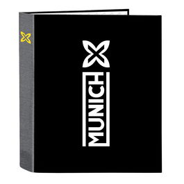 Reliure à anneaux Munich Topo Noir A4 27 x 33 x 6 cm