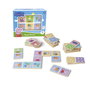 DEQUBE Jeu de domino en bois Peppa Pig avec 28 pièces doubles faces - Boîte de rangement en tissu inclus - À partir de 2 ans