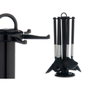 KINVARA Set de 7 Ustensiles de Cuisine Noir et Argent avec Support