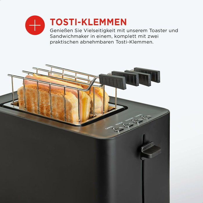 Bourgini 14.0402.00.00 Grille-pain et presse à sandwich Noir