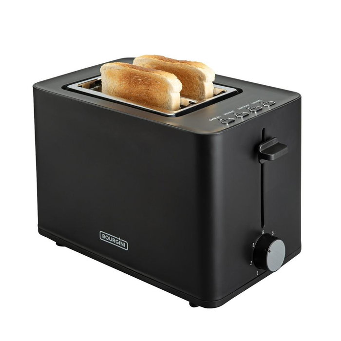 Bourgini 14.0402.00.00 Tostadora Tosti Grille-pain avec Accessoires Sandwichs Noir Mat 850W