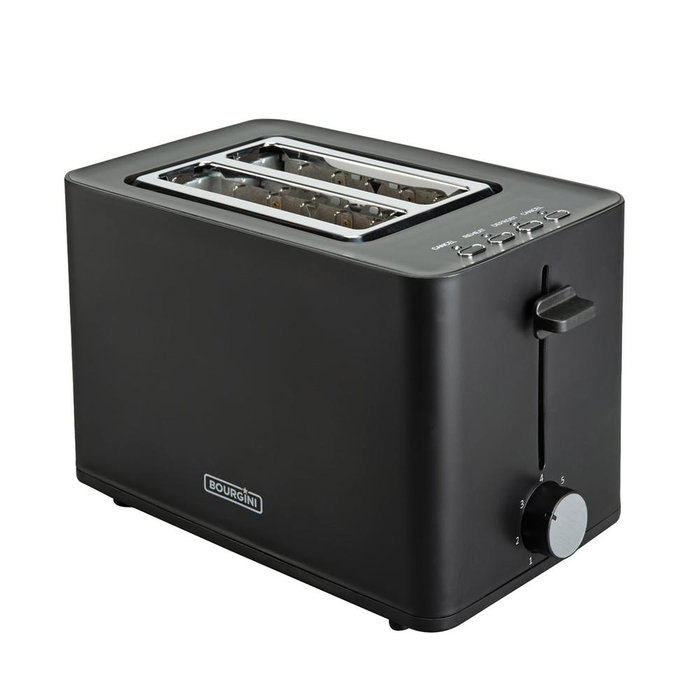 Bourgini 14.0402.00.00 Tostadora Tosti Grille-pain avec Accessoires Sandwichs Noir Mat 850W