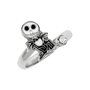 Disney Jack Skellington Bague 'Pesadilla Antes de Navidad' en Argent Ajustable avec Pierre Transparente - Emballage Officiel Disney