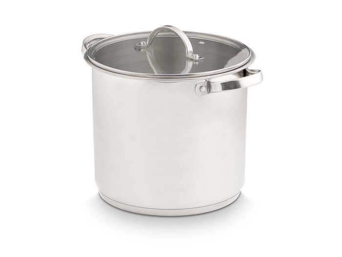 Kinvara Olla à induction avec couvercle en verre 24 cm, acier inoxydable et verre, argent (Set de 4)