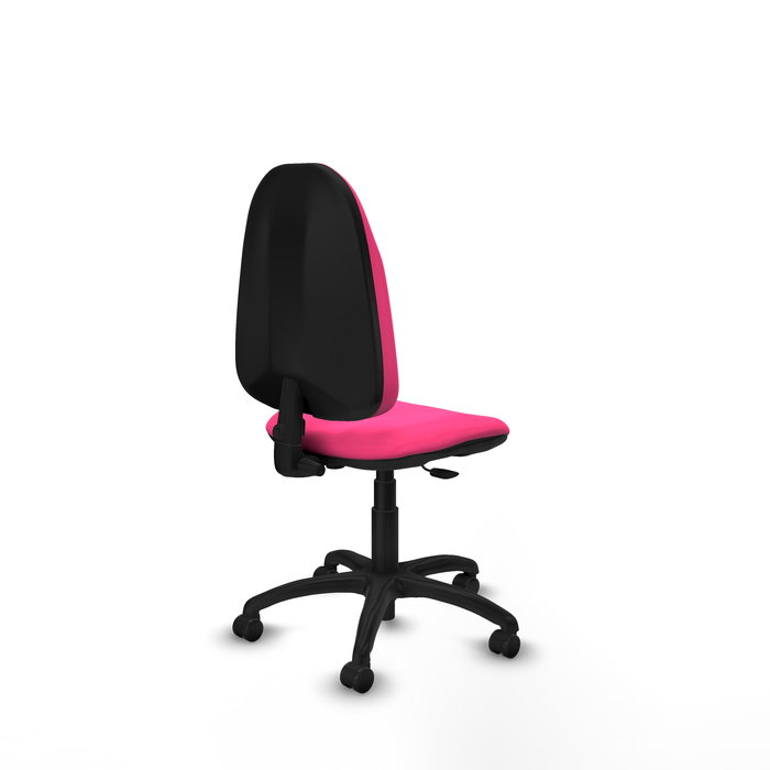 Chaise Algarra Contact permament de base Cuir écologique Rose Structure polyamide noire Sans accoudoirs Sans appui-tête Roulettes autofreinées