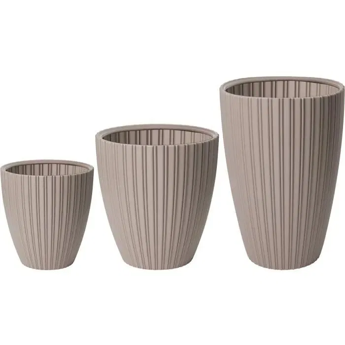 Garden ID Pot de fleurs Fancy, 80% plastique recyclé, résistant au gel et aux UV, 40 x 58 cm, couleur taupe, pour jardin, balcon ou intérieur Garden ID Pot de fleurs Fancy, 80% plastique recyclé, résistant au gel et aux UV, 40 x 58 cm, couleur taupe, pour jardin, balcon ou intérieur