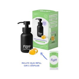 FLOPP Savon pour les mains bouteille noire avec recharge Lotus