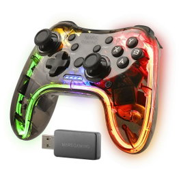 Mars Gaming MGP24 Manette Gaming Sans Fil RGB Néon Noir Translucide