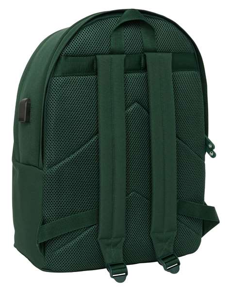 Safta Mochila Basics Sac à dos double pour ordinateur portable 15,6 pouces avec chargeur USB, vert, 31 x 44 x 18 cm