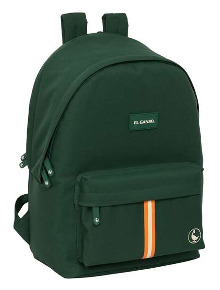 Safta Mochila Basics Sac à dos double pour ordinateur portable 15,6 pouces avec chargeur USB, vert, 31 x 44 x 18 cm