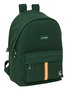 Safta Mochila Basics Sac à dos double pour ordinateur portable 15,6 pouces avec chargeur USB, vert, 31 x 44 x 18 cm