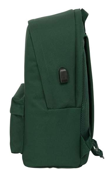 Safta Mochila Basics Sac à dos double pour ordinateur portable 15,6 pouces avec chargeur USB, vert, 31 x 44 x 18 cm