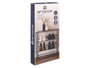 Giftdecor Étagère à Chaussures 4 Tablettes Métal et Bois Noir et Naturel 63,5 x 8 x 30 cm