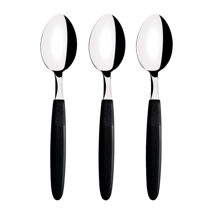 Tramontina Cuillères à thé Ipanema noir, 13,9 cm, 3 pièces Tramontina Cuillères à thé Ipanema noir, 13,9 cm, 3 pièces