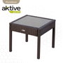 Color Baby aktive - Ensemble de salon 2 fauteuils avec table basse, fauteuils 54.5x56x79 cm en métal et rotin, table 43.5x39 cm verre, recommandé dès 3 ans