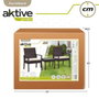 Color Baby aktive - Ensemble de salon 2 fauteuils avec table basse, fauteuils 54.5x56x79 cm en métal et rotin, table 43.5x39 cm verre, recommandé dès 3 ans