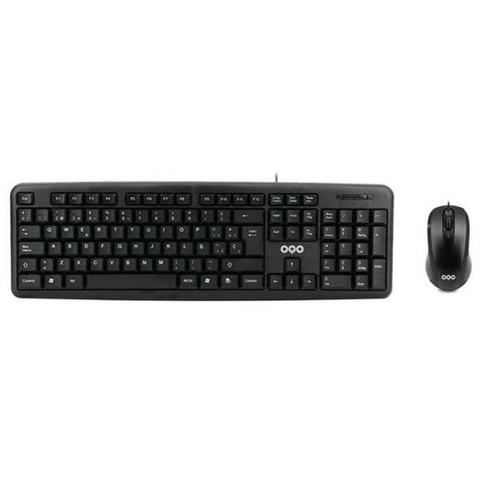 clavier et souris OQO TR001-U Noir Multicouleur Espagnol Qwerty clavier et souris OQO TR001-U Noir Multicouleur Espagnol Qwerty