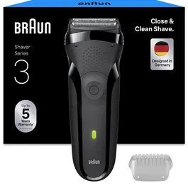 Braun Series 3 300s - Rasoir électrique homme étanche avec tondeuse - 30 min d'autonomie - Noir