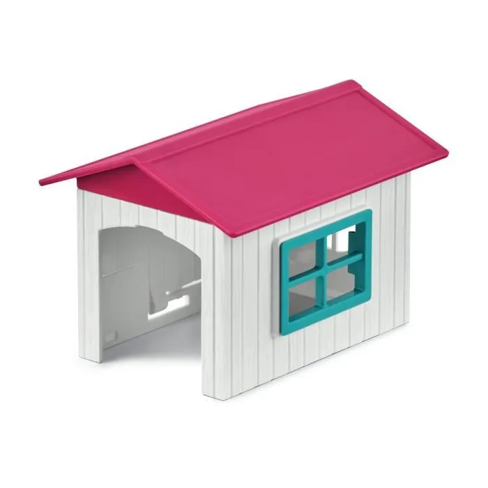 Schleich 72218 Horse Club - Figurine Jument Hanovrien avec Berger Australien, Box et Accessoires, Jouet pour Enfants Dès 5 Ans