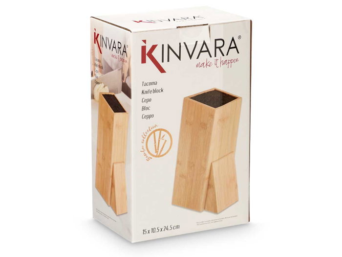 Kinvara Tacoma Bambu Boîte de Rangement Naturelle 15x24.5x10 cm (Set de 6)