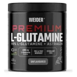 Weider L-Glutamine + Astragin Neutre 400 g - Complément alimentaire pour la récupération musculaire