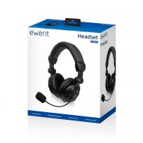 Ewent EW3564 Casque Stéréo Filaire Pliable avec Microphone et Contrôle du Volume pour PC