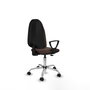 PIQUERAS Y CRESPO Chaise de bureau Algarra, similicuir marron foncé, piètement chromé
