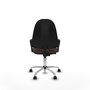 PIQUERAS Y CRESPO Chaise de bureau Algarra, similicuir marron foncé, piètement chromé