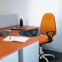 PIQUERAS Y CRESPO Chaise de bureau Algarra, similicuir marron foncé, piètement chromé