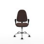 PIQUERAS Y CRESPO Chaise de bureau Algarra, similicuir marron foncé, piètement chromé