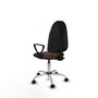 PIQUERAS Y CRESPO Chaise de bureau Algarra, similicuir marron foncé, piètement chromé