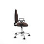 PIQUERAS Y CRESPO Chaise de bureau Algarra, similicuir marron foncé, piètement chromé