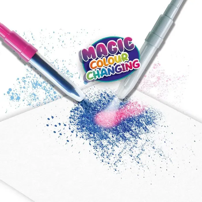 SES CREATIVE - Kit de feutres aérographes soufflables Blow, changement de couleur blanc, activité de coloriage et peinture manuelle éducative pour enfants à partir de 5 ans