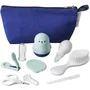 Nuby Kit de Soin pour le Bain de Bébé - 8 Accessoires de Toilette Incluant Pistolet à Eau Changeant de Couleur et Aspirateur Nasal - avec Trousse Imperméable