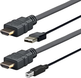 Vivolink Câble HDMI+USB-A vers HDMI+USB-B 5m Noir
