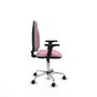 PIQUERAS Y CRESPO Chaise de bureau Algarra rose avec accoudoirs 2D et base chromée