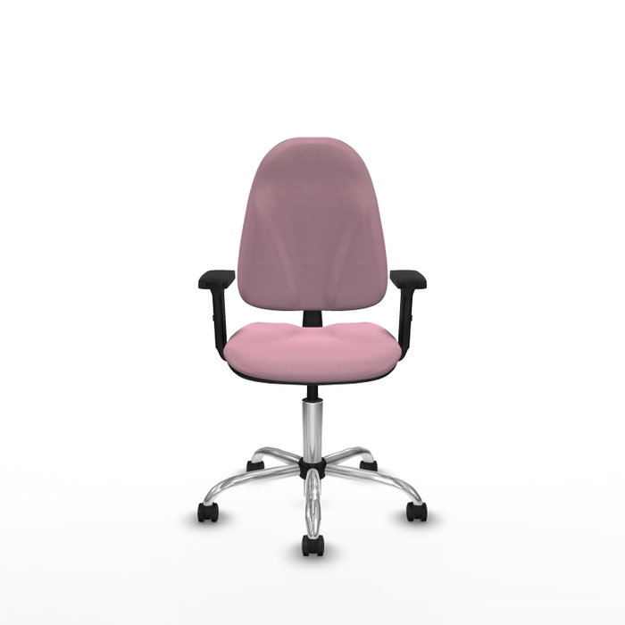 PIQUERAS Y CRESPO Chaise de bureau Algarra rose avec accoudoirs 2D et base chromée