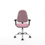 PIQUERAS Y CRESPO Chaise de bureau Algarra rose avec accoudoirs 2D et base chromée