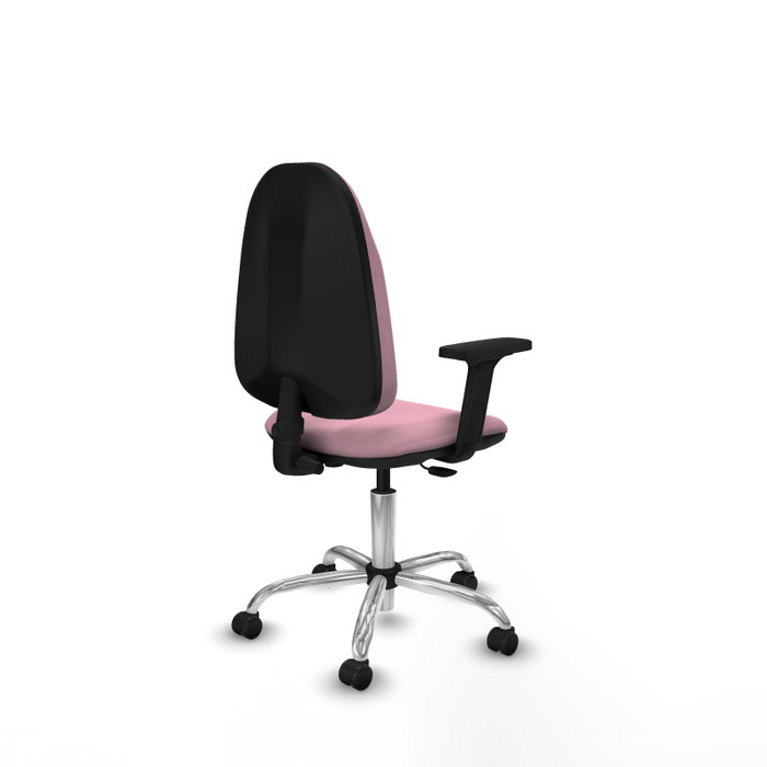 PIQUERAS Y CRESPO Chaise de bureau Algarra rose avec accoudoirs 2D et base chromée