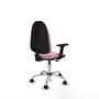 PIQUERAS Y CRESPO Chaise de bureau Algarra rose avec accoudoirs 2D et base chromée