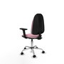 PIQUERAS Y CRESPO Chaise de bureau Algarra rose avec accoudoirs 2D et base chromée