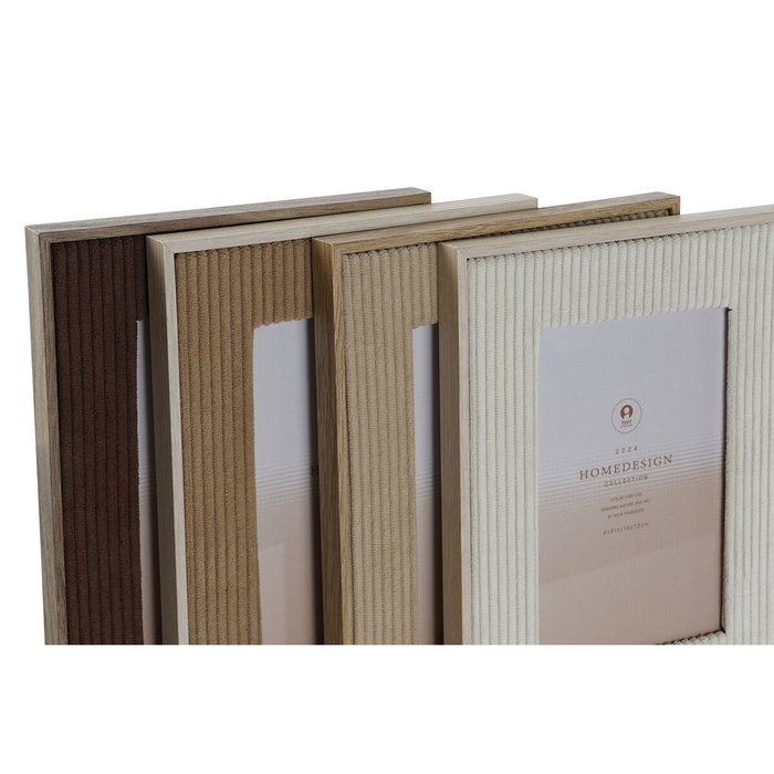 Home ESPRIT Lot de 4 cadres photo modernes en velours et verre, 16 x 2 x 21 cm