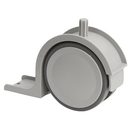 Q&Q Nido Toscanacon - Roue de plateau avec plastique gris, épaisseur 30 mm, sans frein