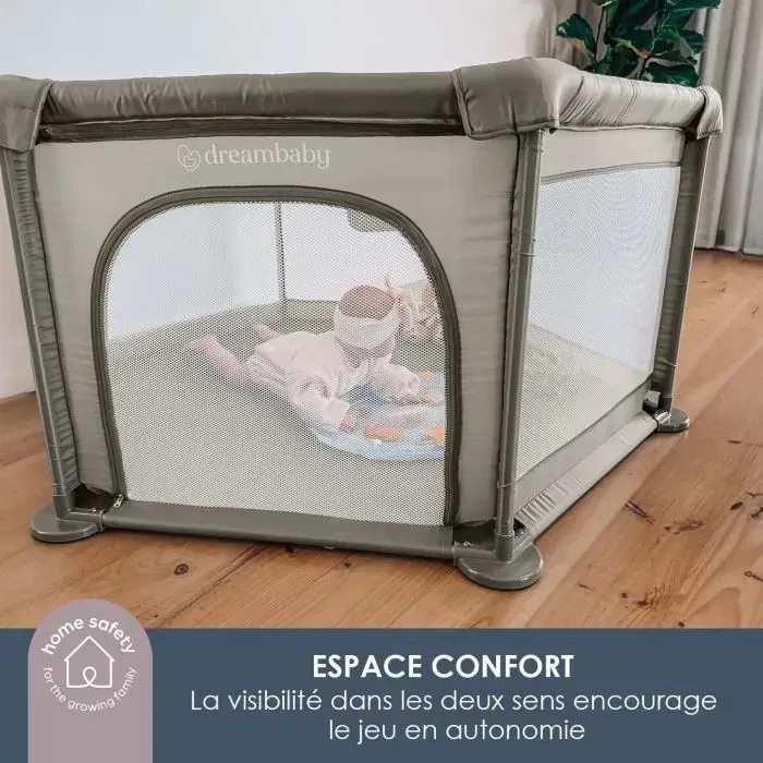 Dreambaby - Parc d'activités Explore Deluxe pour bébé, 6 côtés, base en tissu et cadre rembourré, 140 cm de diamètre, 70 cm de hauteur, couleur taupe Dreambaby - Parc d'activités Explore Deluxe pour bébé, 6 côtés, base en tissu et cadre rembourré, 140 cm de diamètre, 70 cm de hauteur, couleur taupe