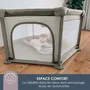 Dreambaby - Parc d'activités Explore Deluxe pour bébé, 6 côtés, base en tissu et cadre rembourré, 140 cm de diamètre, 70 cm de hauteur, couleur taupe