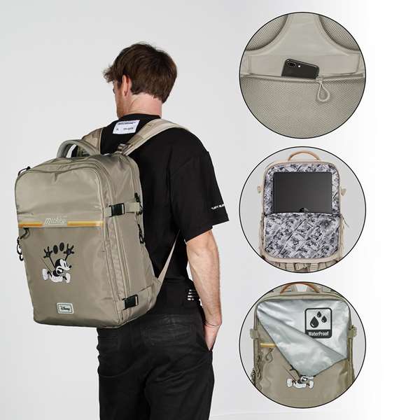 Karactermania Sac à dos grande capacité de voyage Disney Mickey Mouse Face 33 x 23 x 47 cm