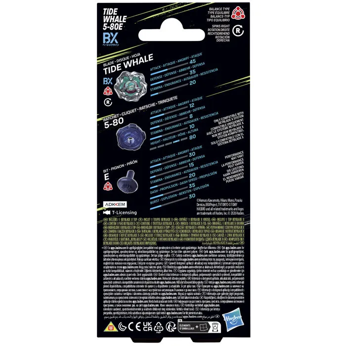 Beyblade X Booster Pack Tide Whale 5-80E Toupie Type Équilibre