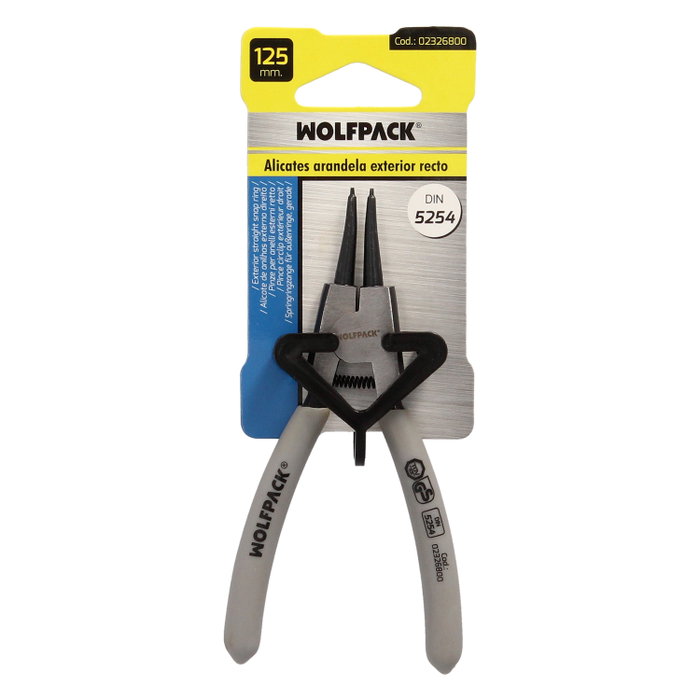 WOLFPACK LINEA PROFESIONAL Pince pour anneaux extérieurs droits 125 DIN 5254 WOLFPACK LINEA PROFESIONAL Pince pour anneaux extérieurs droits 125 DIN 5254